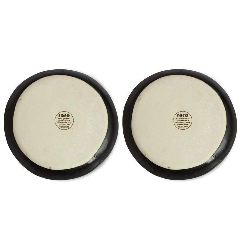 RoRo 7" Hand Made Ceramic Appetizer Plates â€“ Matte Black Stoneware, Set of 2 Modern Minimalist Design, Perfect for Tapas, Sushi, Bruschetta, Microwave, Oven & Dishwasher Safe - Image 3